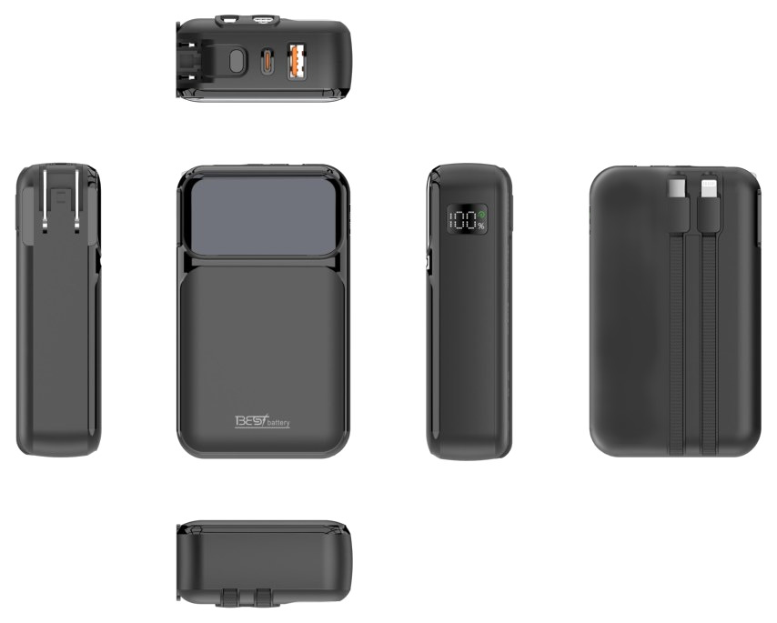 AC Plug Power Bank with Built-in Cable - 20000mAh (DG-H45-B)